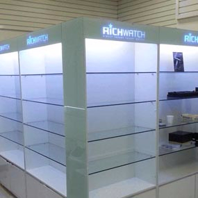 玻璃展示柜臺(tái) 陳列柜臺(tái) 白色烤漆